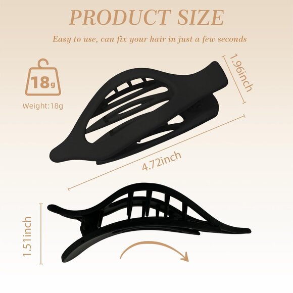 Stylish 8PCS French Claw Clips with Strong Grip - Ideal for Weddings & Parties - Picture 3 of 7